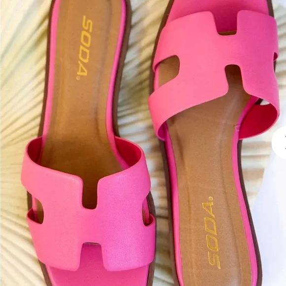 Soda Pink Slide Sandals Barbie Mean Girls Summer Various Sizes